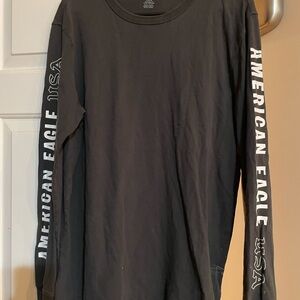 American Eagle Outfitters Charcoal Long Sleeve Tee